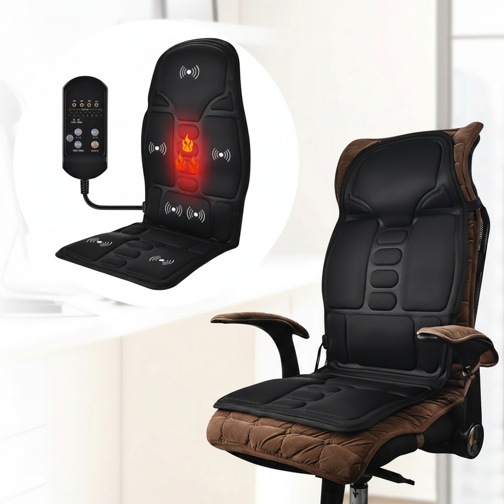 Massager Chair Pad Electric Heating Vibrating Cervical Neck Back Body Cushion Massag for Car Home Lumbar Mattress